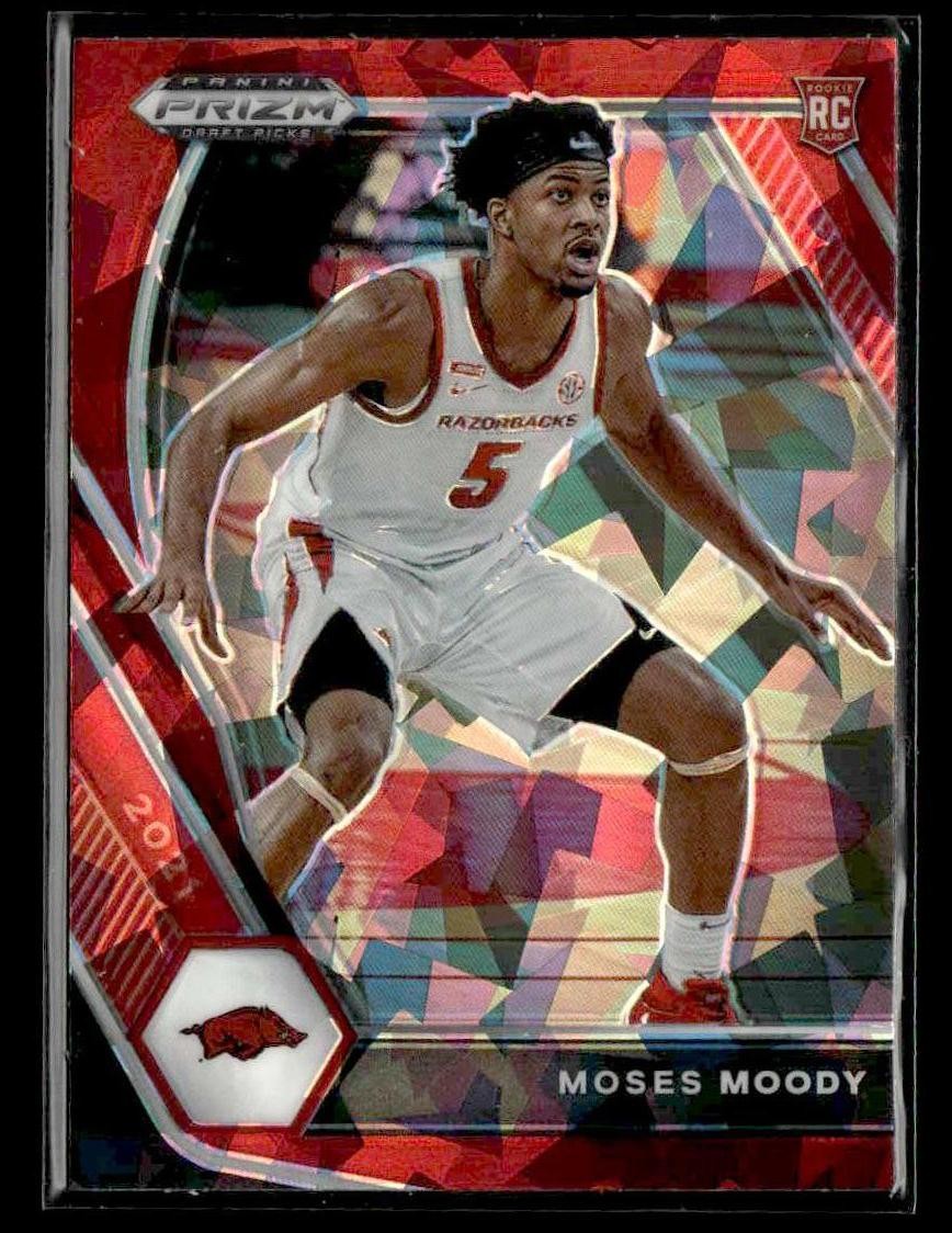 2021 Panini Prizm Draft Picks #11 Moses Moody Red Ice