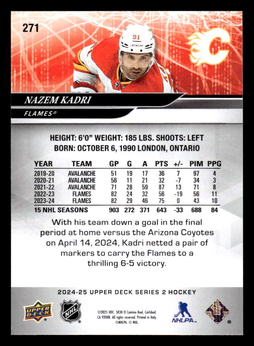 2024-25 Upper Deck #271 Nazem Kadri