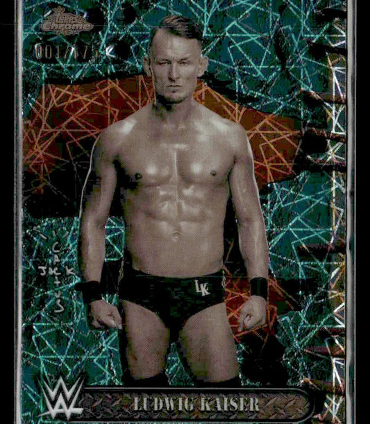 2025 Topps Chrome WWE x Cactus Jack #66 Ludwig Kaiser Teal Lasers #/175