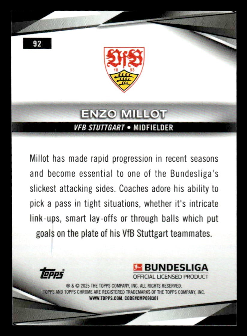 2025 Topps Sapphire Edition Bundesliga #92 Enzo Millot