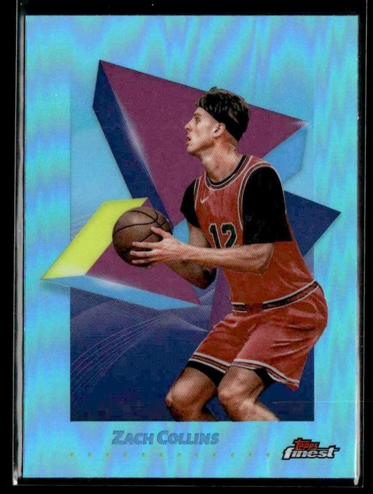 2024-25 Topps Finest #84 Zach Collins Sky Blue Refractor