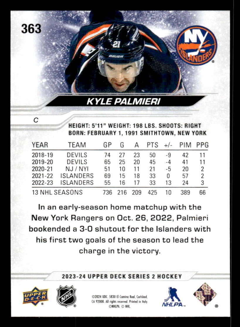 2023-24 Upper Deck #363 Kyle Palmieri