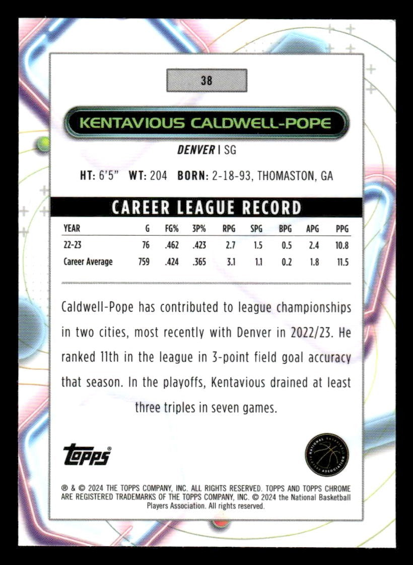 2023-24 Topps Chrome Cosmic #38 Kentavious Caldwell-Pope