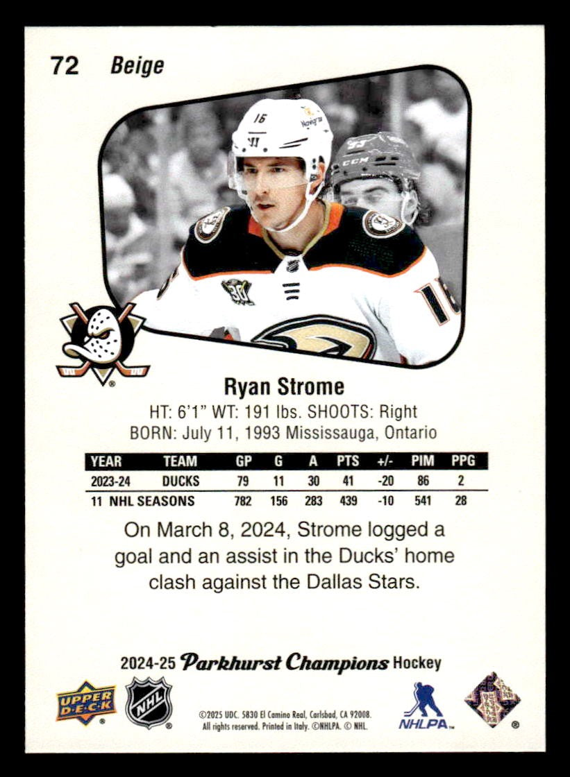 2024-25 Parkhurst Champions #72 Ryan Strome
