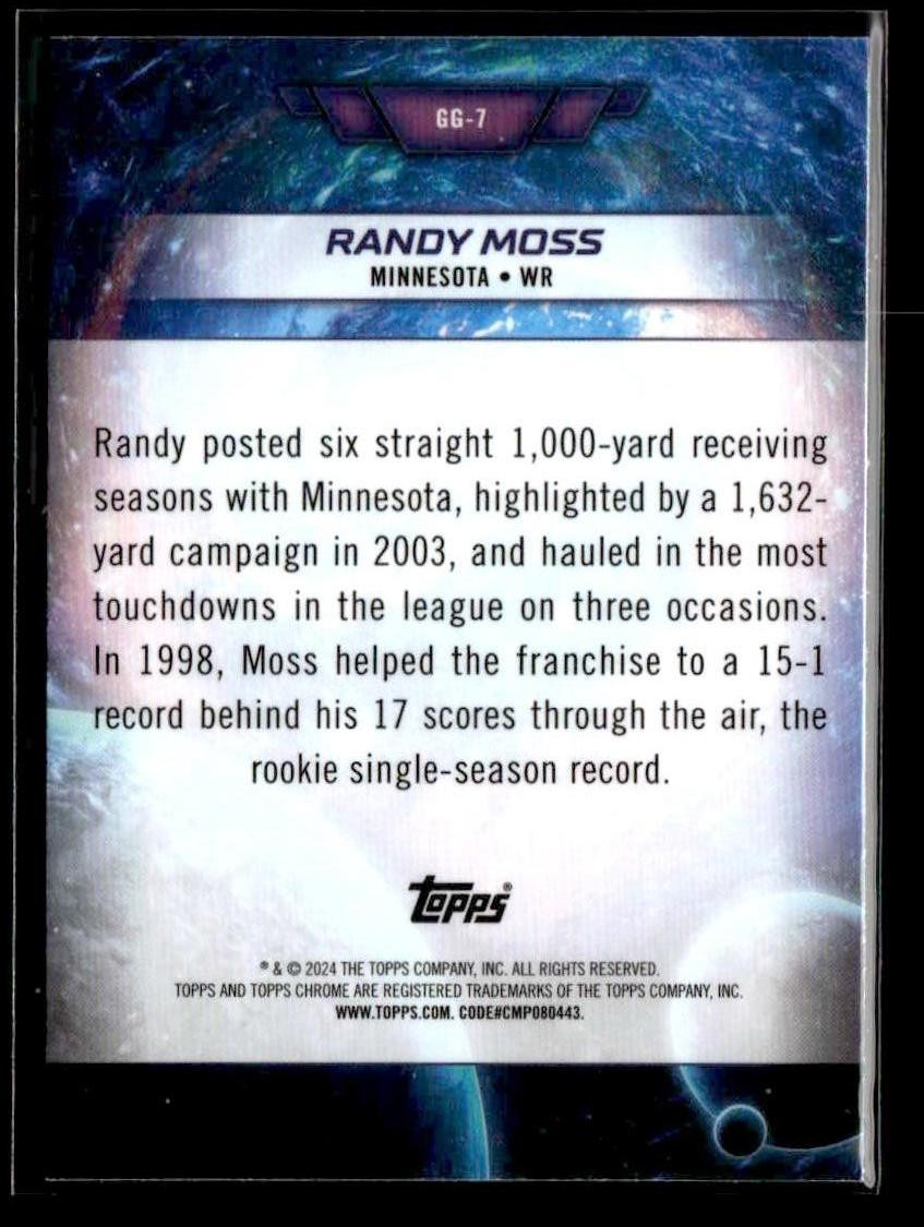 2024 Topps Chrome Cosmic #GG-7 Randy Moss Galaxy Greats