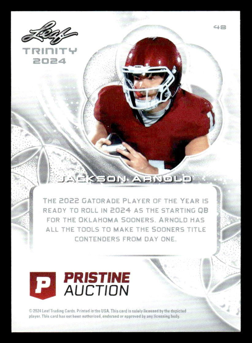 2024 Leaf Trinity - Pristine Auctions #48 Jackson Arnold