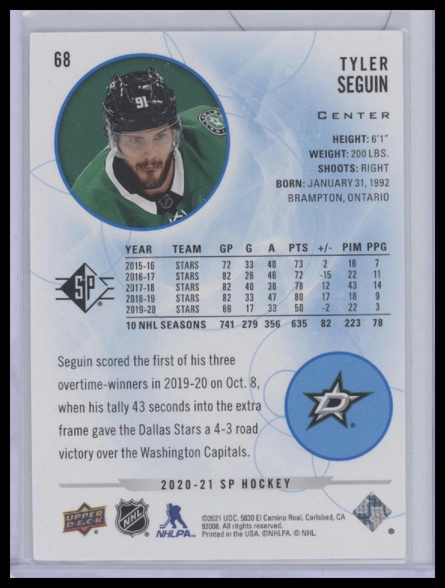 2020-21 SP #68 Tyler Seguin Blue