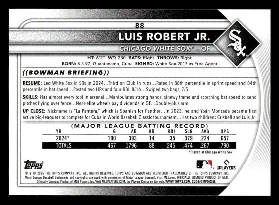 2025 Bowman #88 Luis Robert Jr.