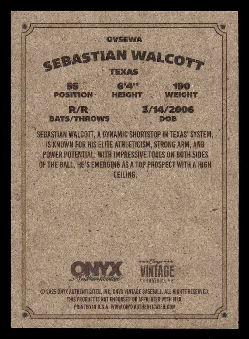 2025 Onyx Vintage #OVSEWA Sebastian Walcott
