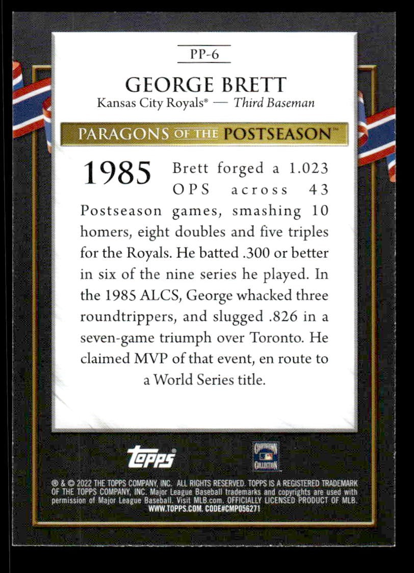 2022 Topps Update #PP-6 George Brett Paragons of the Postseason
