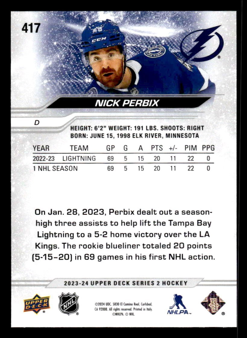 2023-24 Upper Deck #417 Nick Perbix