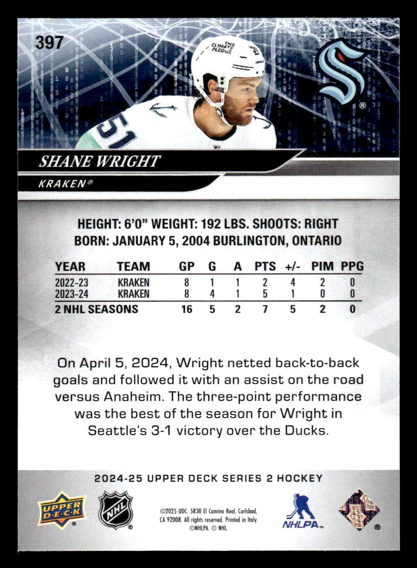 2024-25 Upper Deck #397 Shane Wright