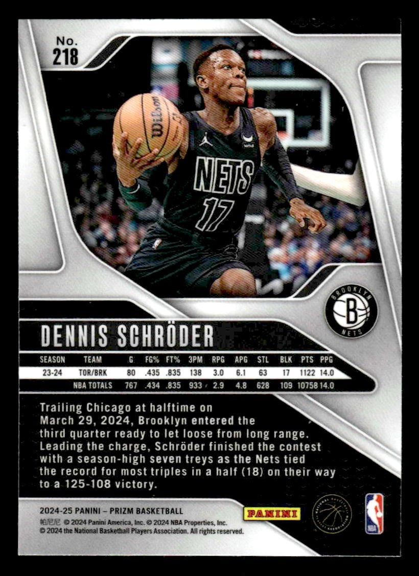 2024-25 Panini Prizm #218 Dennis Schroder