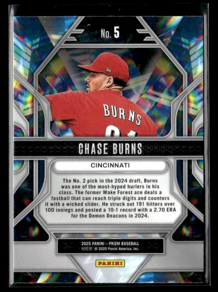 2025 Panini Prizm #5 Chase Burns Prizmatic