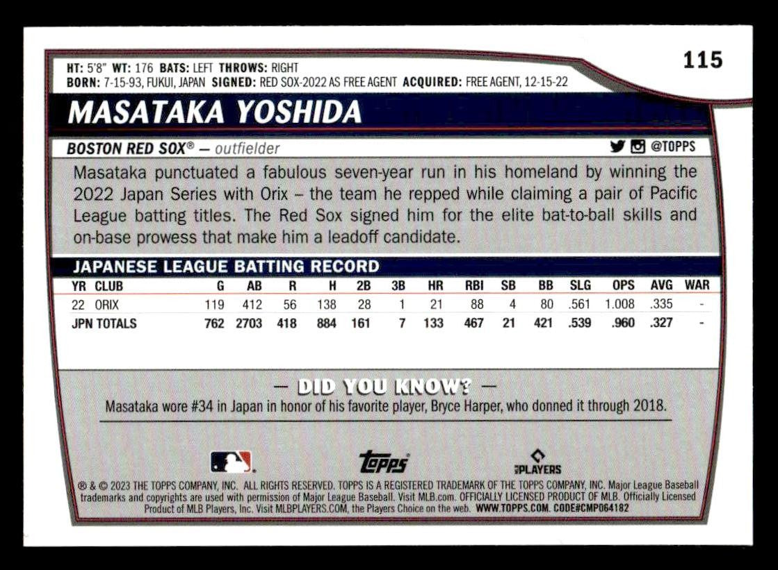 2023 Topps Big League #115 Masataka Yoshida