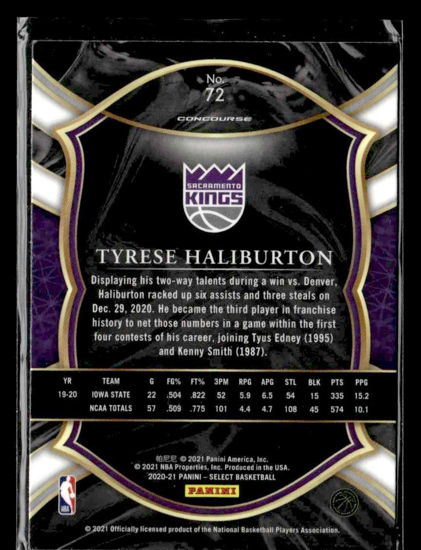 2020-21 Panini Select #72 Tyrese Haliburton Blue