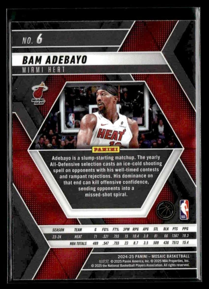 2024-25 Panini Mosaic #6 Bam Adebayo