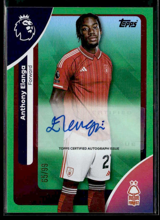 2025-26 Topps Premier League #AC-AE Anthony Elanga Autographs Green Foil #/99