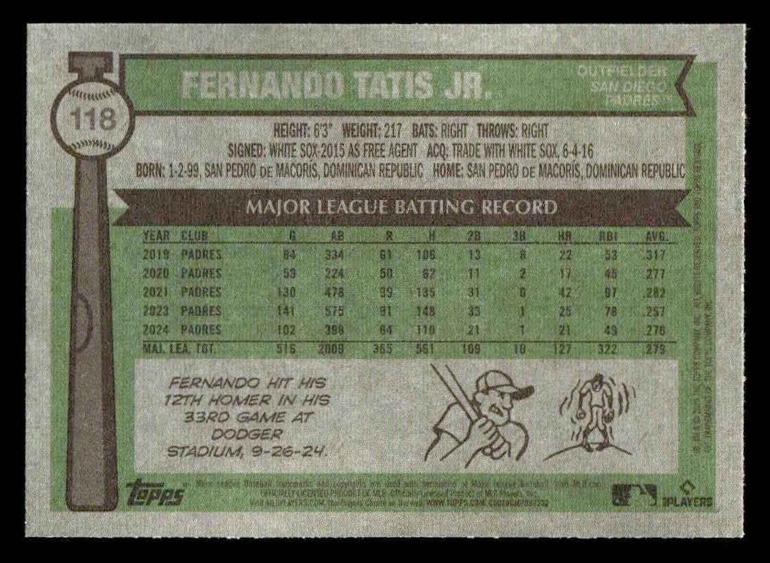 2025 Topps Heritage #118 Fernando Tatis Jr.