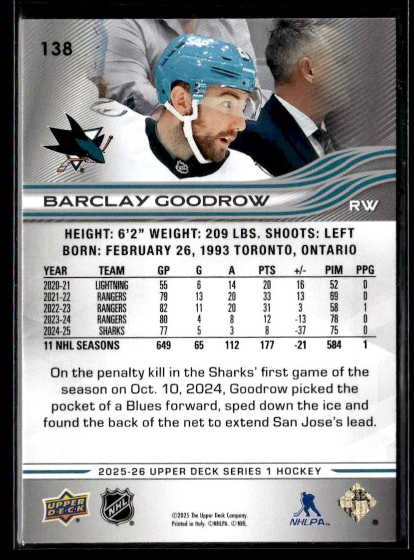 2025-26 Upper Deck #138 Barclay Goodrow