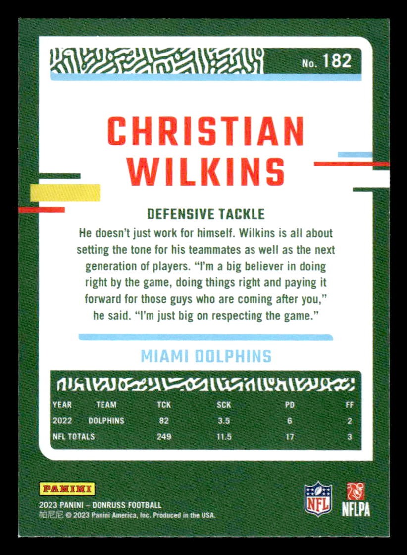 2023 Donruss #182 Christian Wilkins