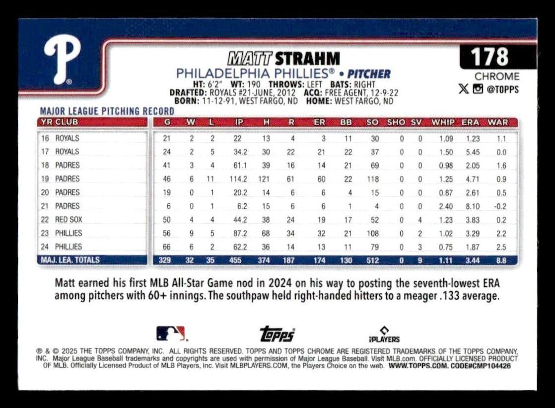 2025 Topps Chrome #178 Matt Strahm