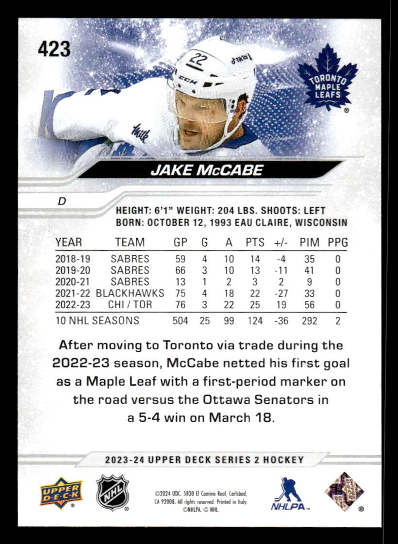 2023-24 Upper Deck #423 Jake McCabe
