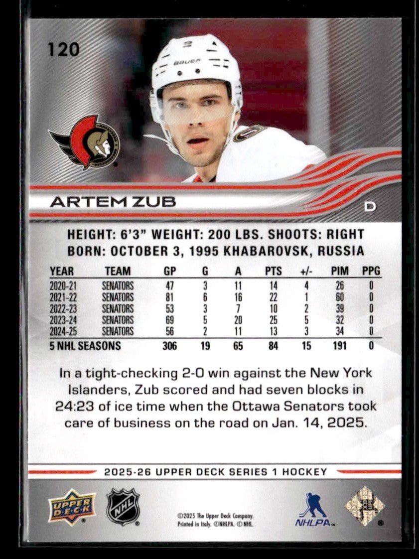 2025-26 Upper Deck #120 Artem Zub