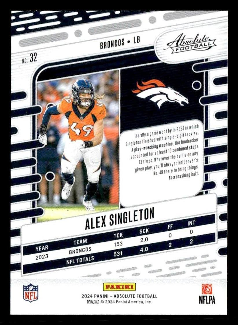 2024 Panini Absolute #32 Alex Singleton Retail