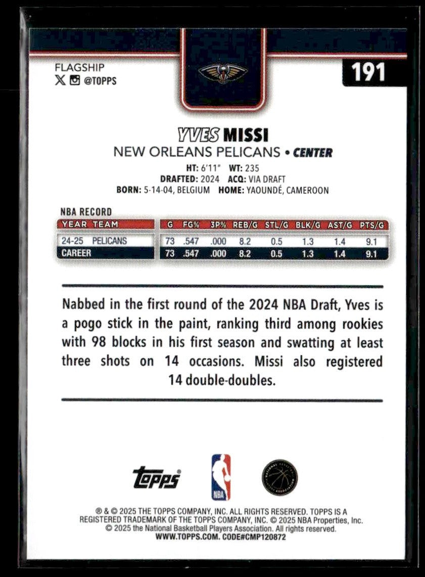 2025-26 Topps #191 Yves Missi