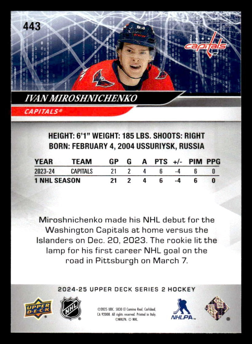 2024-25 Upper Deck #443 Ivan Miroshnichenko