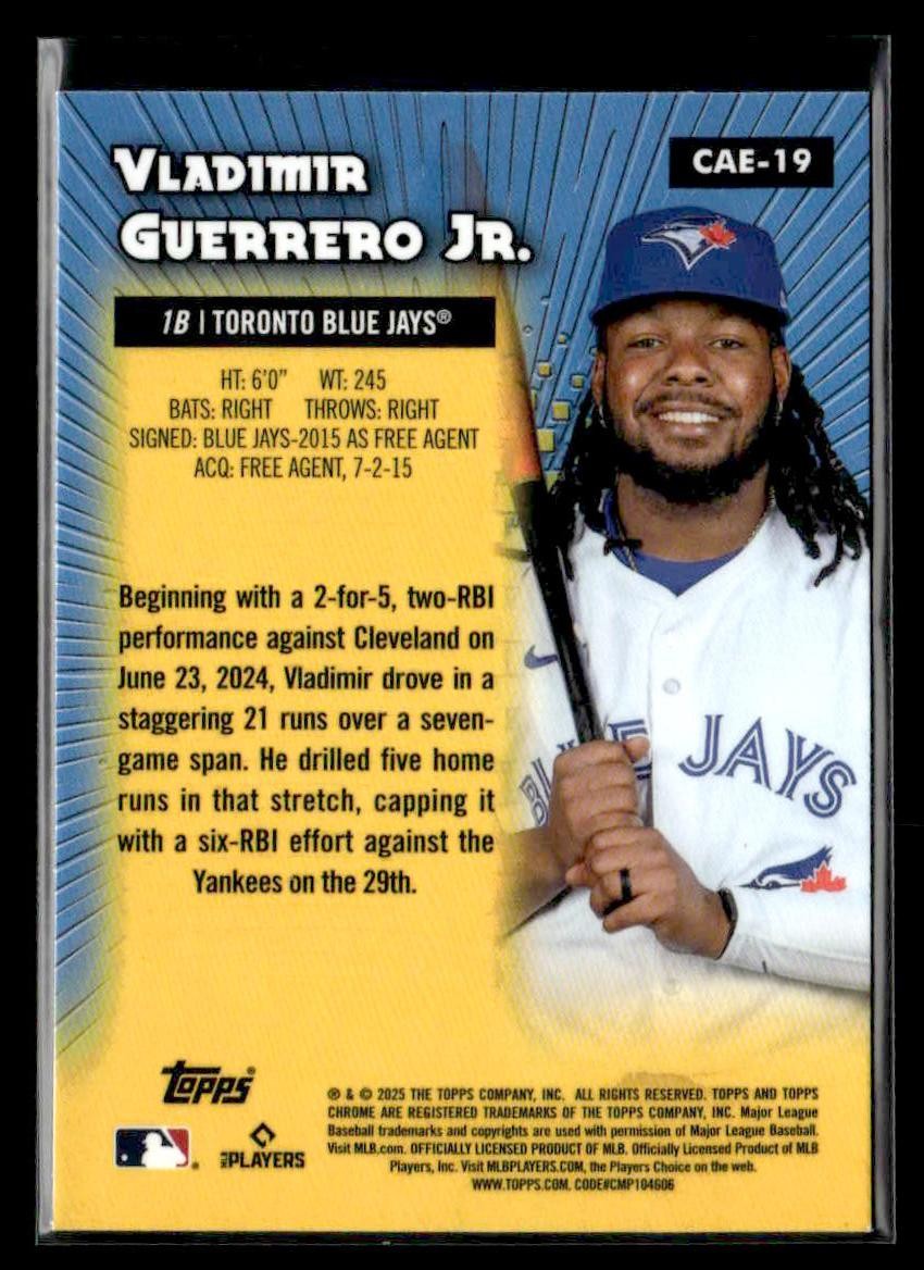 2025 Topps Chrome #CAE-19 Vladimir Guerrero Jr. Chrome All-Etch