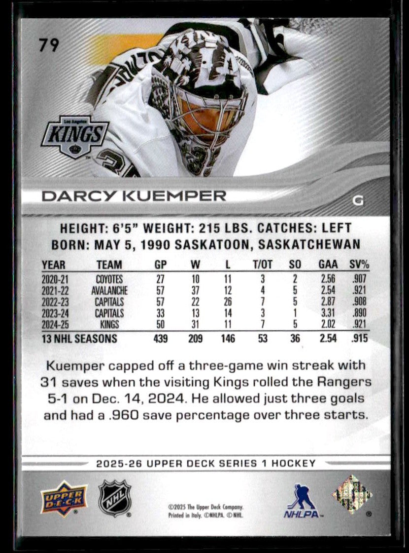 2025-26 Upper Deck #79 Darcy Kuemper