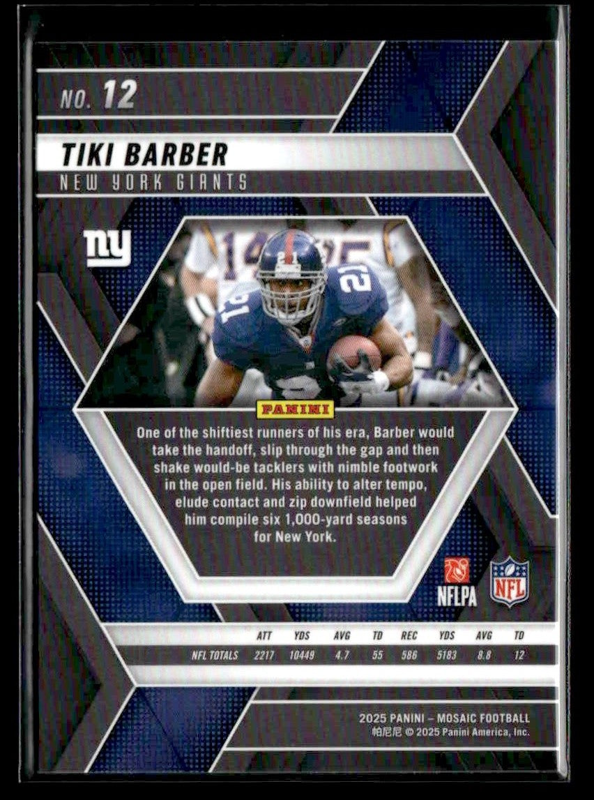 2025 Panini Mosaic #12 Tiki Barber