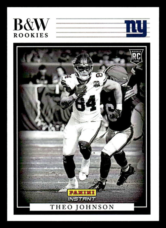 2024 Panini Instant NFL Black & White Rookies #BWR-26 Theo Johnson