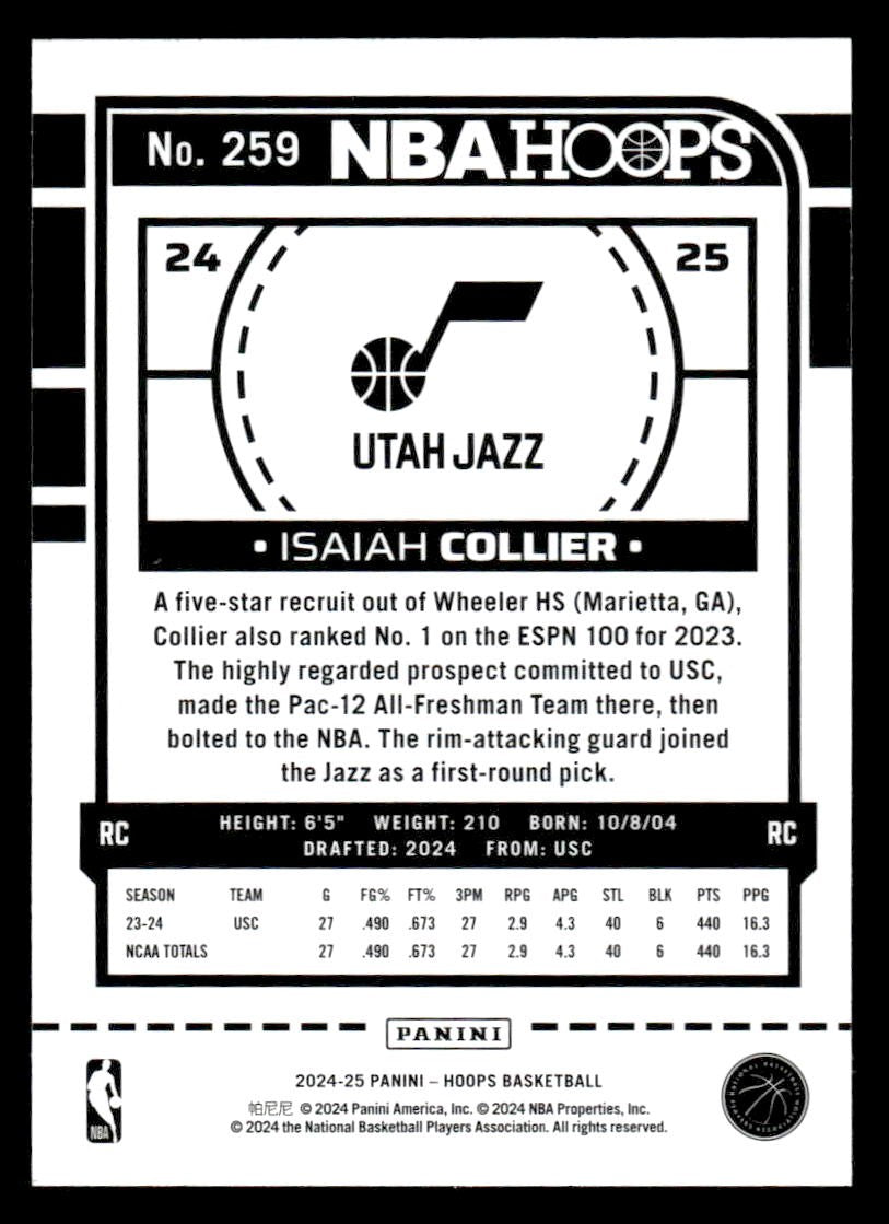 2024-25 Hoops #259 Isaiah Collier