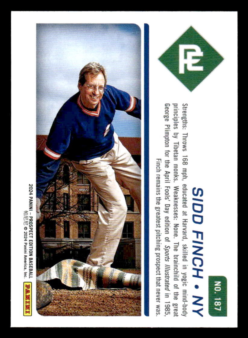 2024 Panini Prospect Edition #187 Sidd Finch