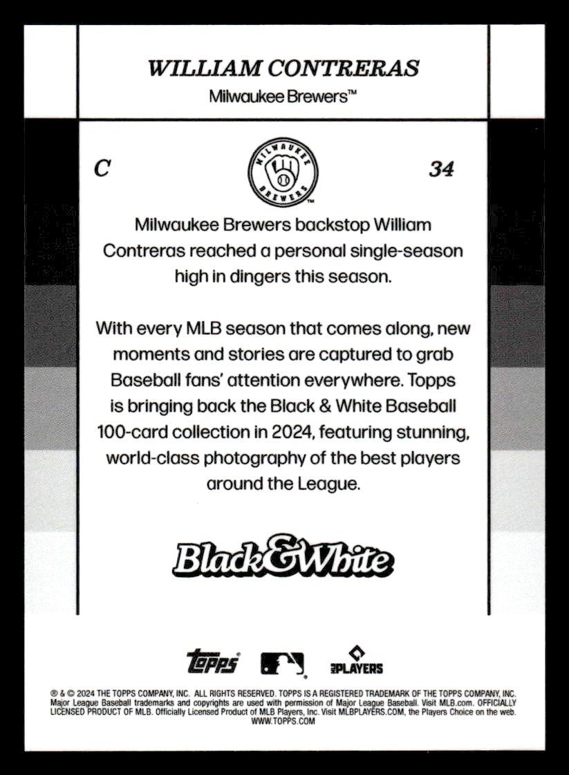 2024 Topps Black & White #34 William Contreras