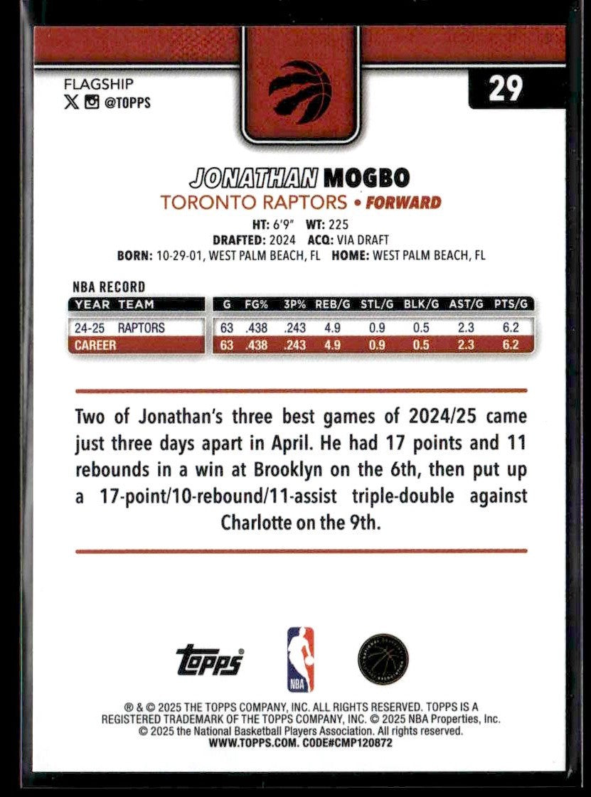 2025-26 Topps #29 Jonathan Mogbo
