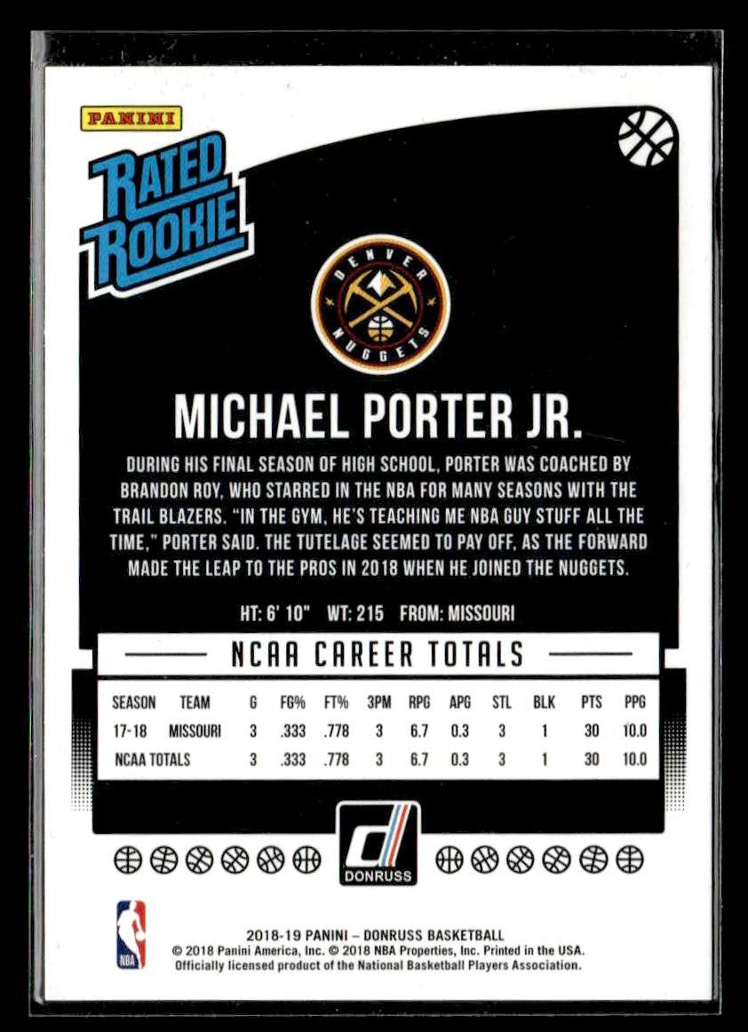 2018-19 Donruss #182 Michael Porter Jr.
