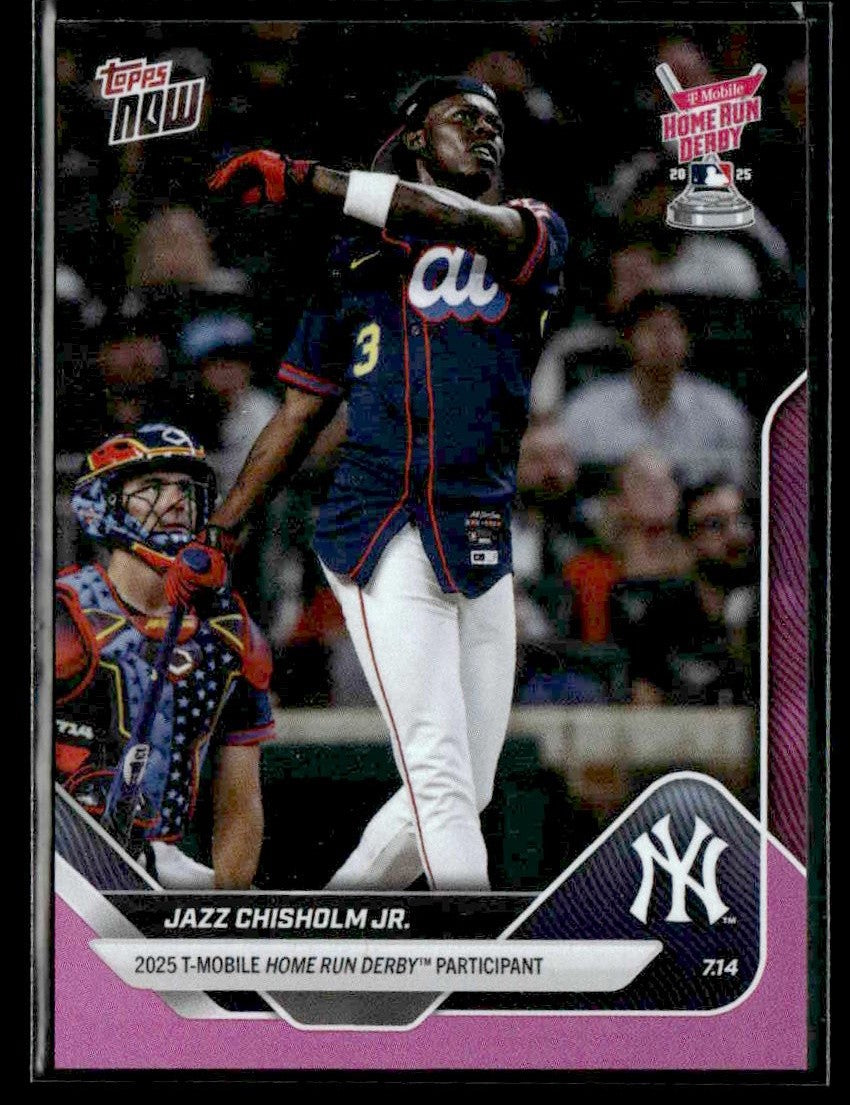 2025 Topps Now Home Run Derby #HRD-6 Jazz Chisholm Jr. Pink Foil