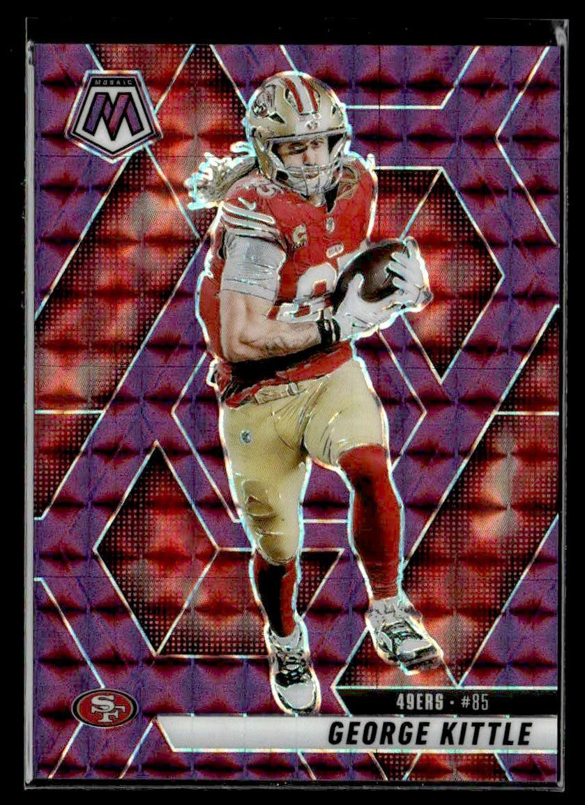 2025 Panini Mosaic #46 George Kittle Mosaic Purple #/49