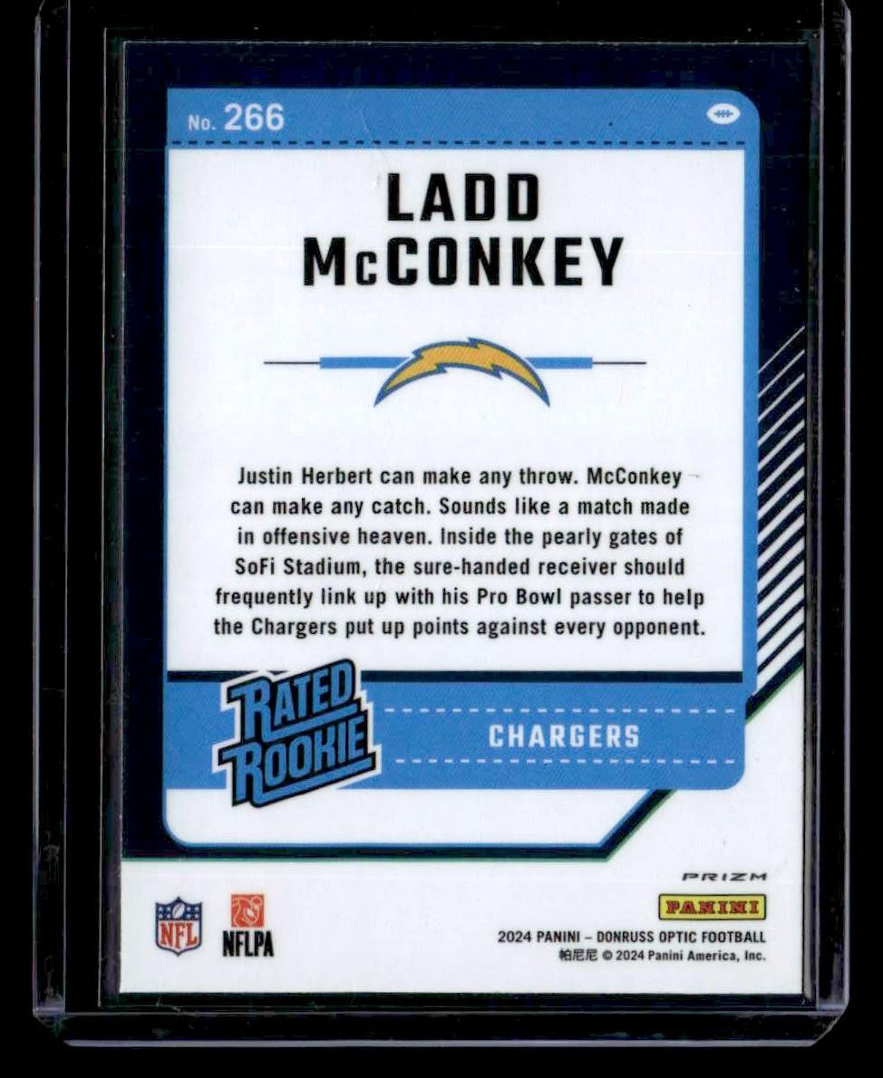 2024 Donruss Optic #266 Ladd McConkey Purple Shock