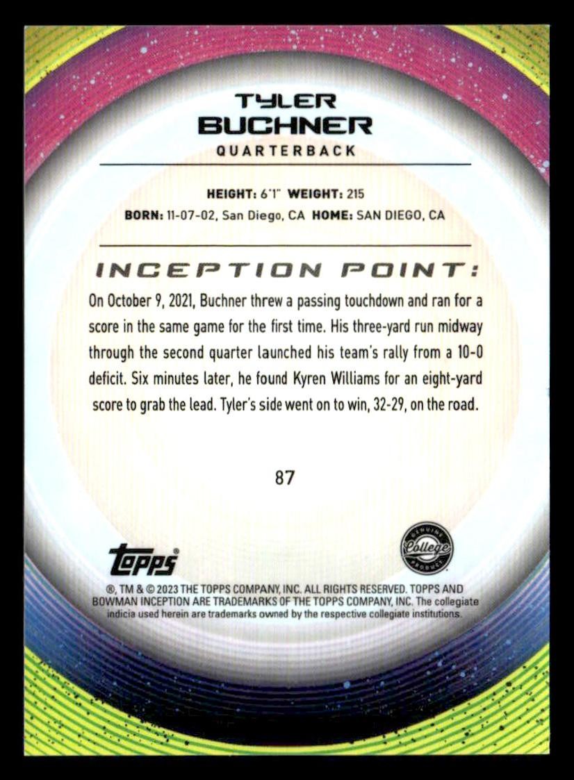 2022-23 Bowman University Inception #87 Tyler Buchner