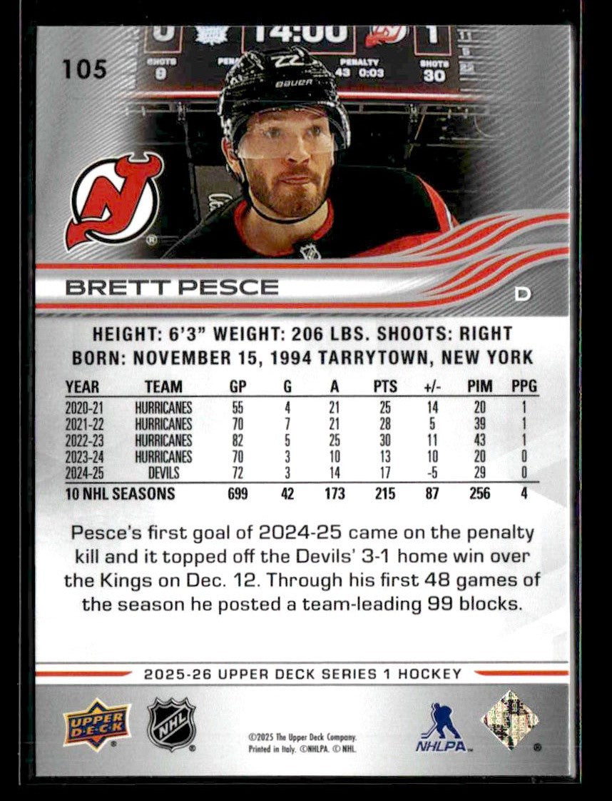 2025-26 Upper Deck #105 Brett Pesce