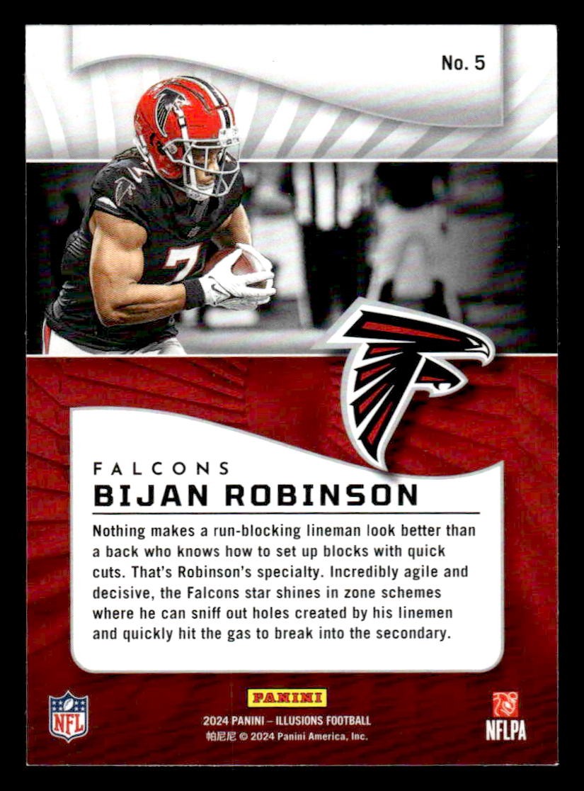 2024 Panini Illusions #5 Bijan Robinson Emerald Trophy Collection