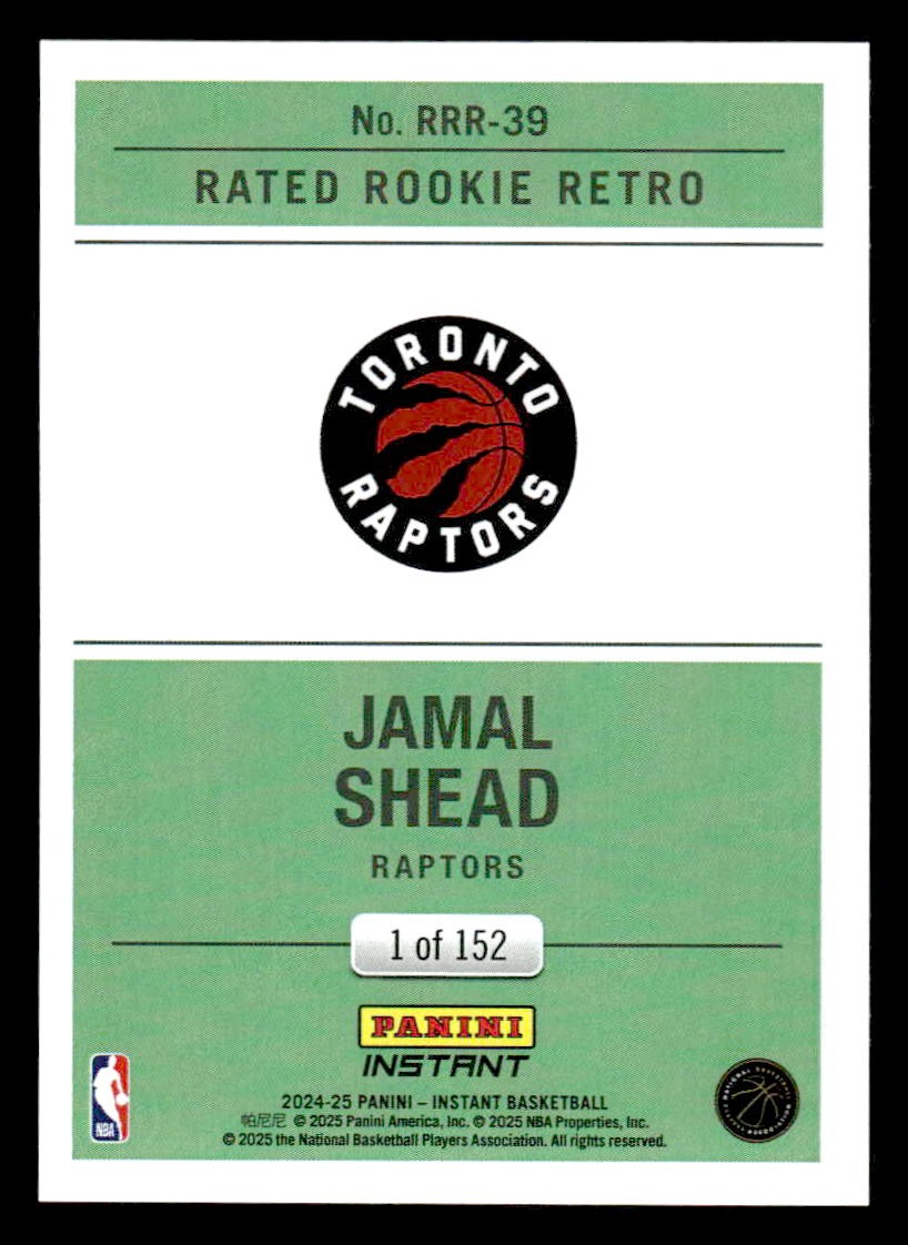 2024-25 Panini Instant #RRR-39 Jamal Shead Rated Rookie Retro #/152