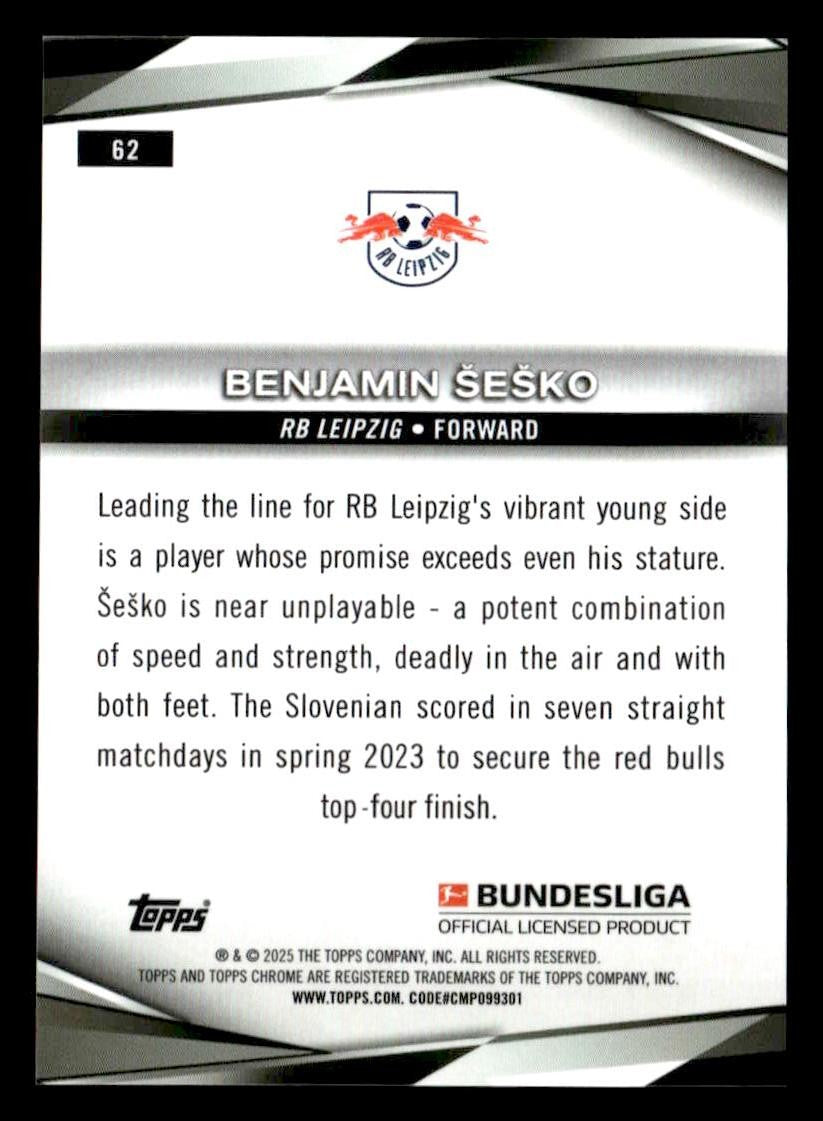 2025 Topps Chrome Bundesliga #62 Benjamin Sesko