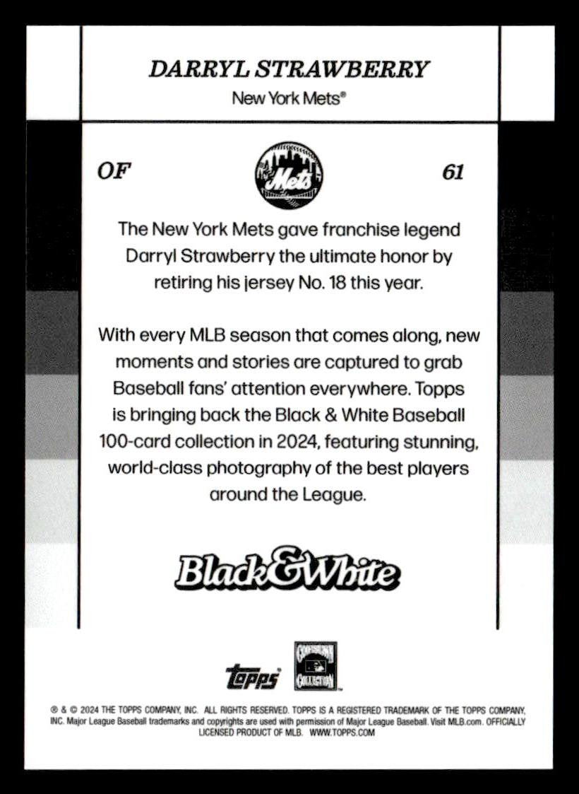 2024 Topps Black & White #61 Darryl Strawberry