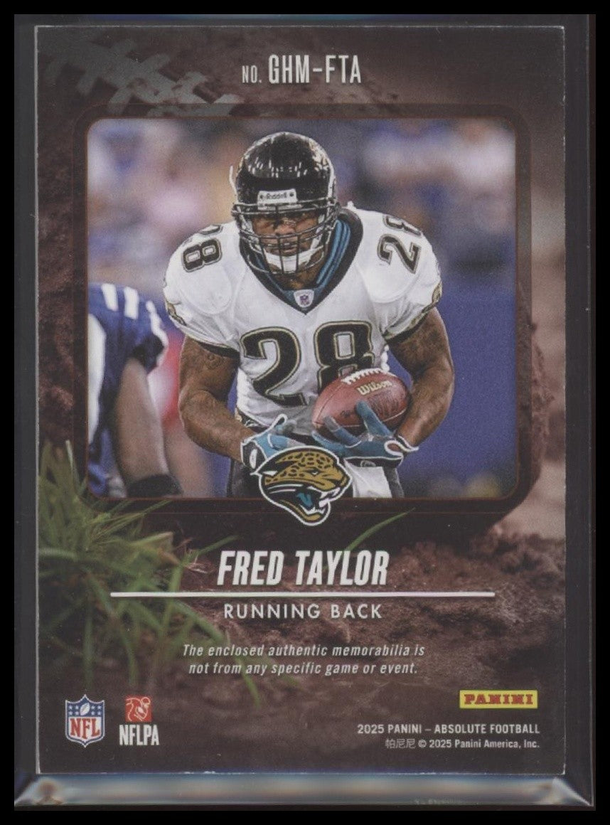 2025 Panini Absolute #GHM-FTA Fred Taylor Ground Hoggs Materials #/115